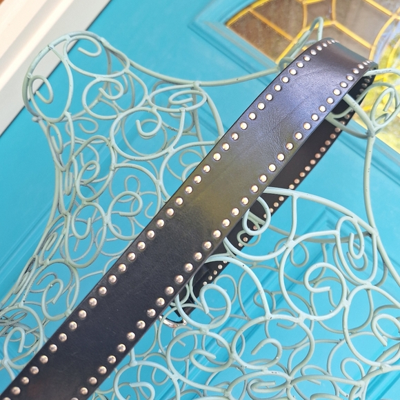 Genuine Italian Leather Studded Belt Womens - Picture 8 of 16